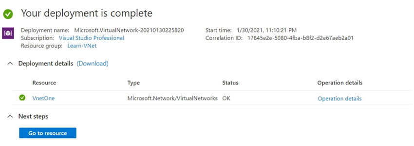 Create Virtual Network-13